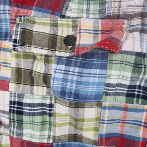 Men's 38 Indian Madras Shorts Patchwork Plaid Preppy Cargo Vtg by Izod J… - Picture 7 of 9